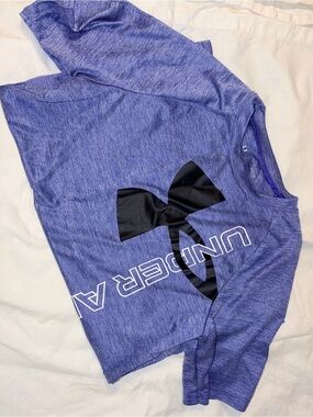 Under Armour Heather Purple Short Sleeve Tee with Black Logo